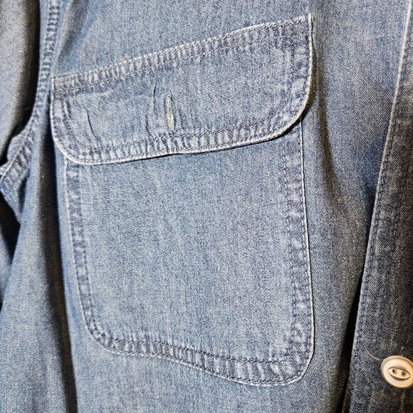 Weatherproof Vintage Men's Denim Long Sleeve Button-Up Shirt Casual Business - Picture 4 of 13